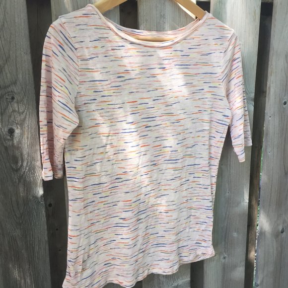 Bellrose pink & blue striped linen top - size 8 - Picture 3 of 9